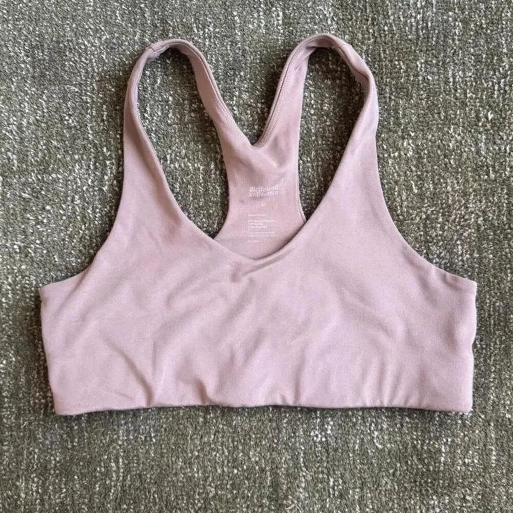 Girlfriend-collective Women's Pink and Tan Bra
